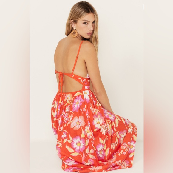 NWT FREE PEOPLE WOMEN'S WISTERIA FLORAL PRINT MAXI DRESS - Picture 4 of 9